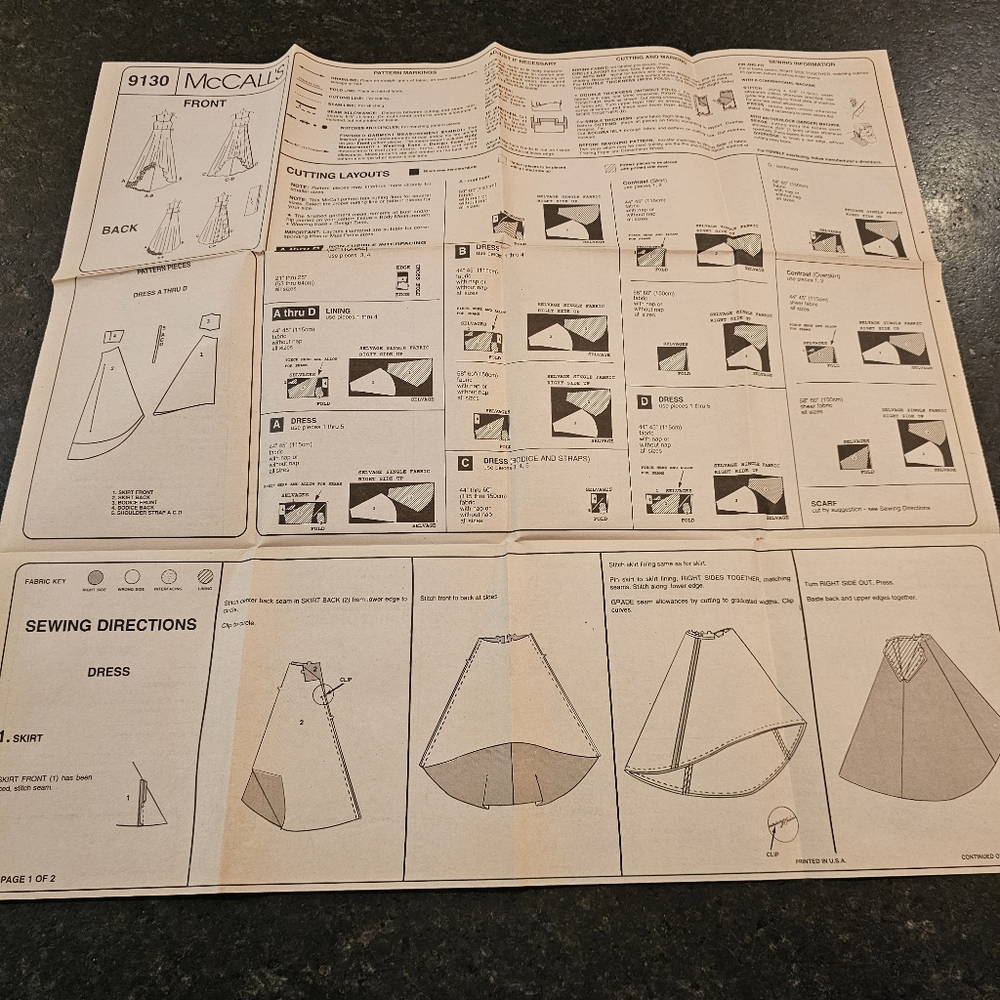 Vintage '97 McCall's Slip Dress Pattern 9130 Sizes 4-6-8 (4 Variations) - Picture 3 of 7
